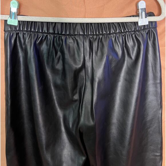 Gap Women’s Black High Rise Vegan Leather Straight Pull-On Pants, Sz Small Tall - Picture 4 of 11